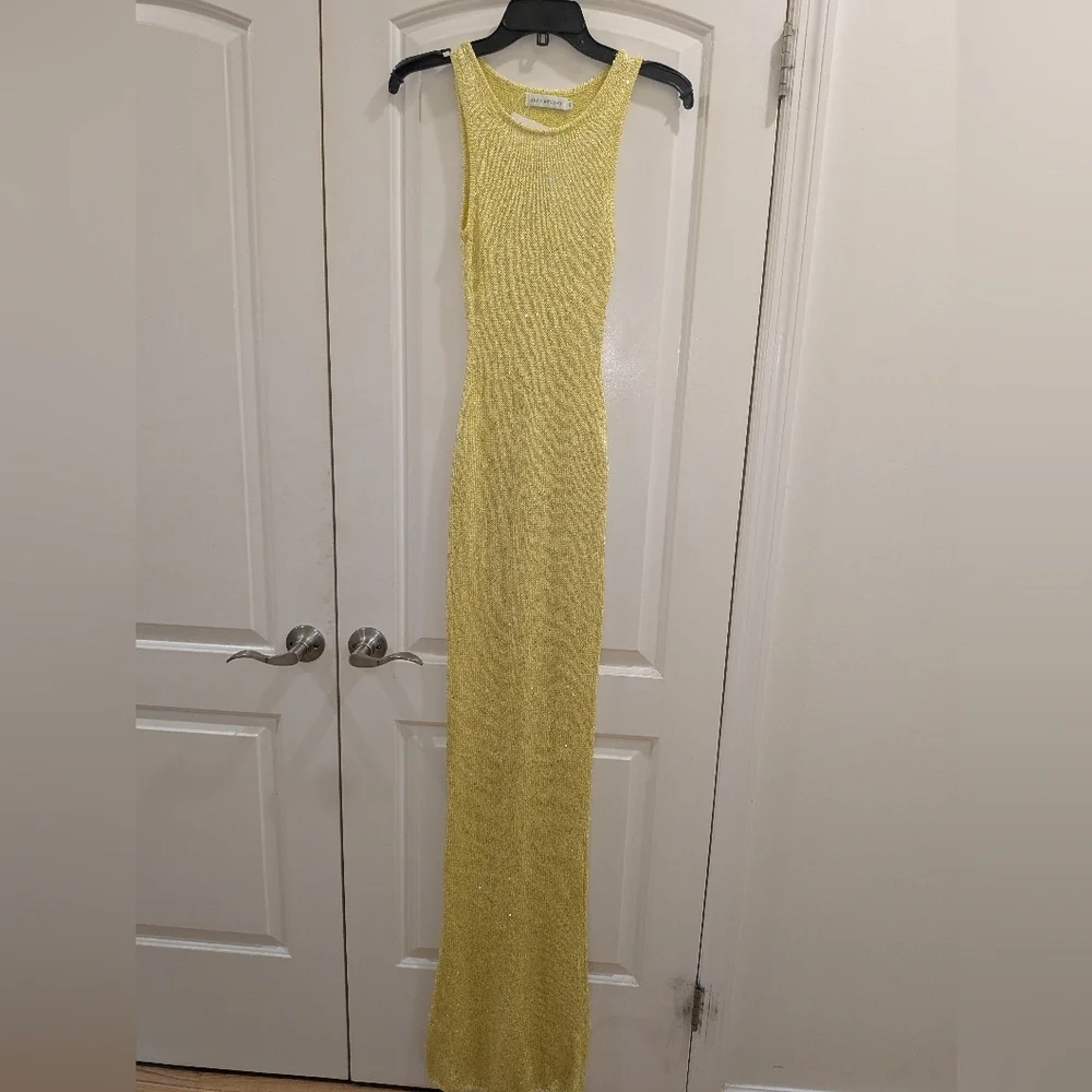 BB3. NWT ASTA RESORT NATALIA DRESS - CHARTREUSE SEQUIN - Picture 8 of 9